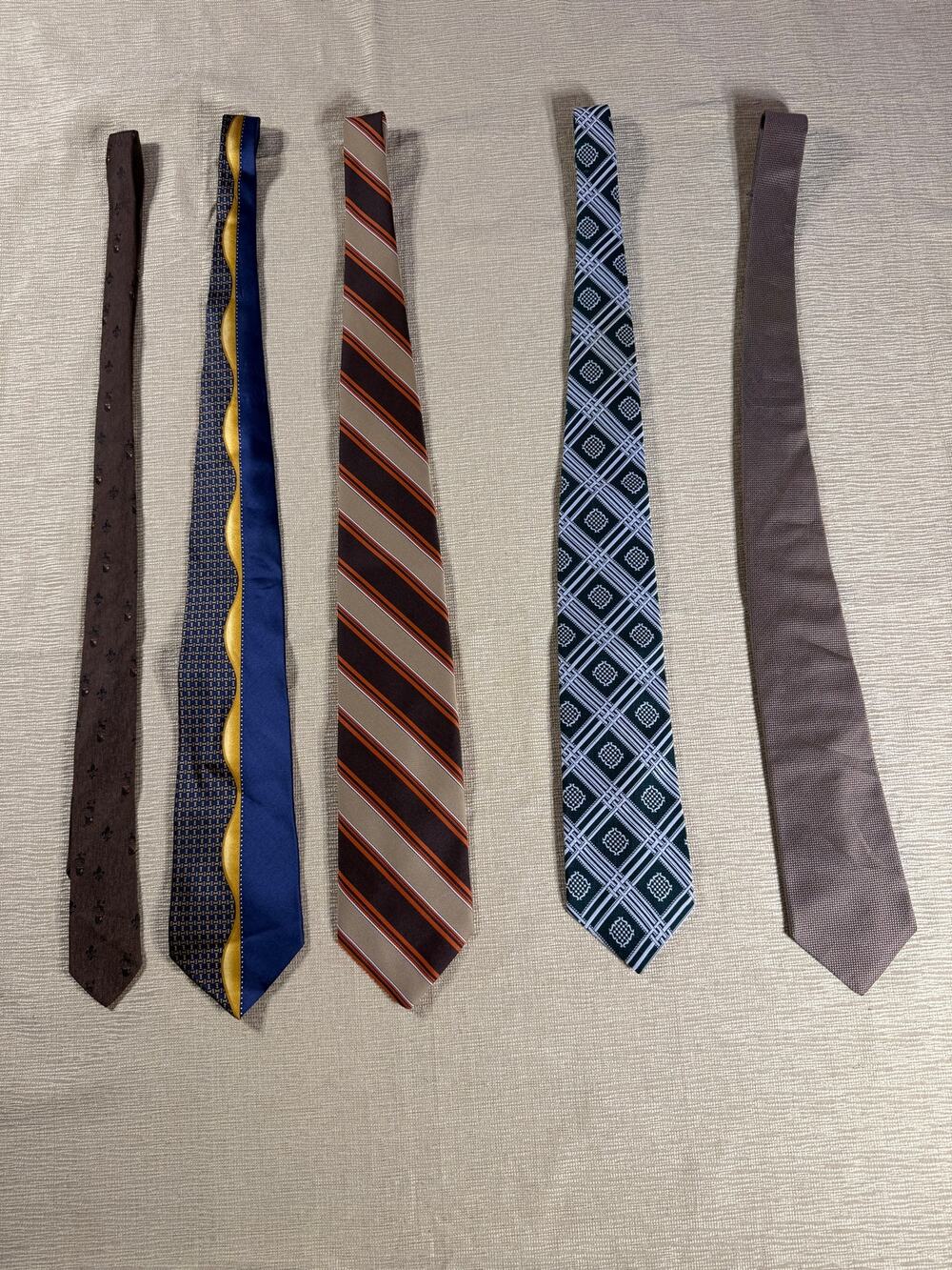 Men’s Necktie Lot of 5 Beau Brummell Wembley Hall & Knott Briar Vintage Ties